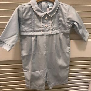 Light blue baby boy classic traditional romper